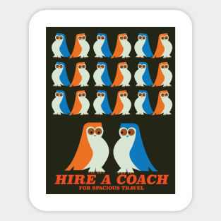 Hire a coach vintage travel poster Sticker